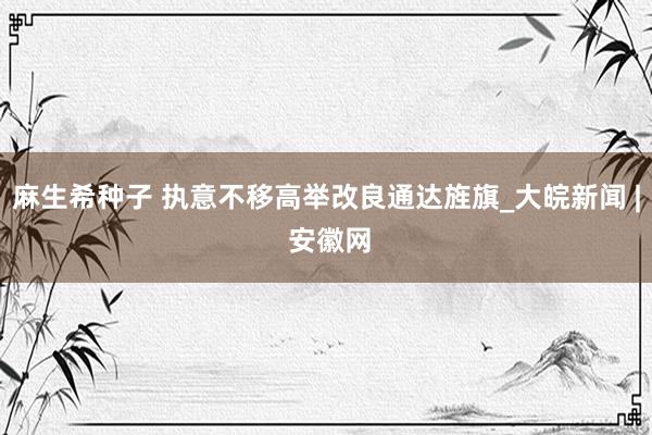 麻生希种子 执意不移高举改良通达旌旗_大皖新闻 | 安徽网