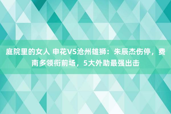 庭院里的女人 申花VS沧州雄狮：朱辰杰伤停，费南多领衔前场，5大外助最强出击