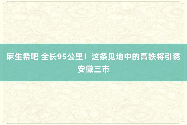 麻生希吧 全长95公里！这条见地中的高铁将引诱安徽三市