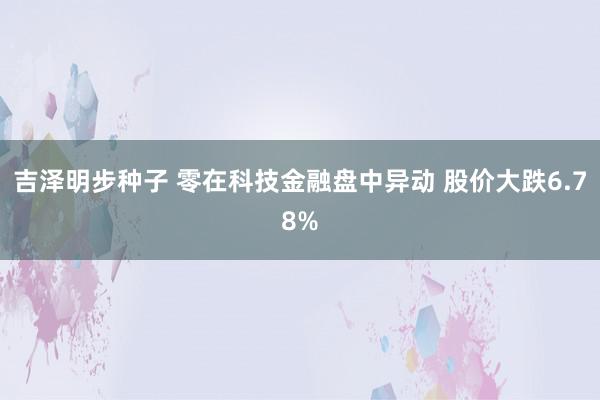 吉泽明步种子 零在科技金融盘中异动 股价大跌6.78%