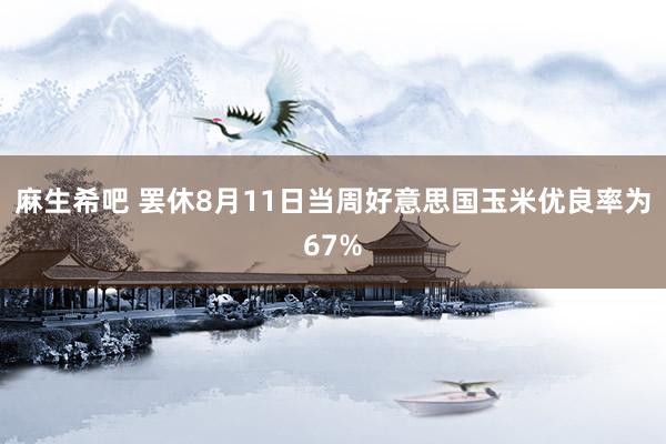 麻生希吧 罢休8月11日当周好意思国玉米优良率为67%