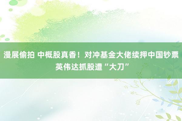 漫展偷拍 中概股真香！对冲基金大佬续押中国钞票 英伟达抓股遭“大刀”