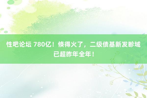 性吧论坛 780亿！倏得火了，二级债基新发畛域已超昨年全年！