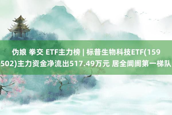 伪娘 拳交 ETF主力榜 | 标普生物科技ETF(159502)主力资金净流出517.49万元 居全阛阓第一梯队