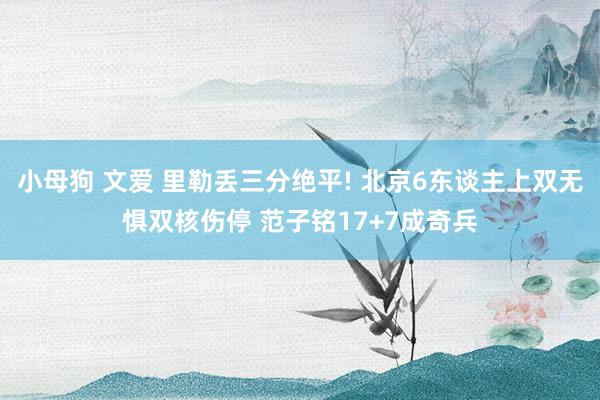 小母狗 文爱 里勒丢三分绝平! 北京6东谈主上双无惧双核伤停 范子铭17+7成奇兵